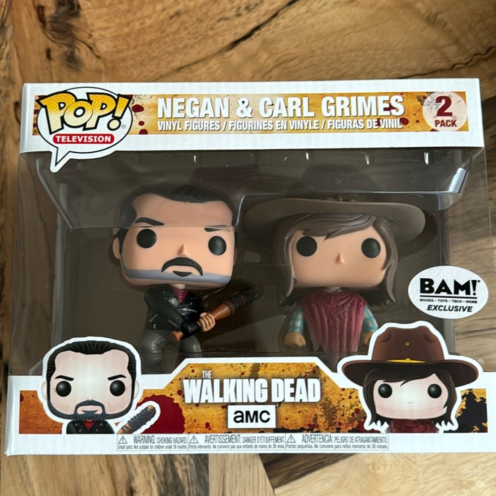 The Walking Dead Funko Pop Negan And Carl Grimes 2 Pack EXCLUSIVE VAULTED